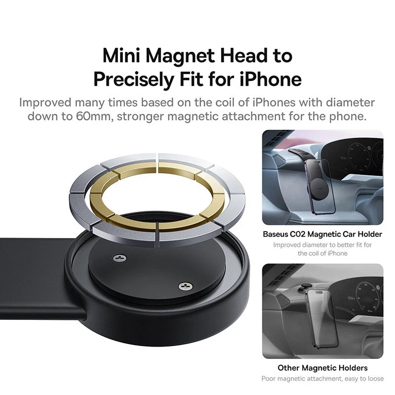 Baseus Magnetic Car Phone Holder Stand Foldable Telephone Support Mount for Iphone 12 13 14 Pro Max - Tech Trove