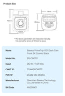 Baseus VD1 3K Dash Cam – Front & Rear, HD, GPS, Galileo, Supercapacitor, 24H Parking Support - Tech Trove