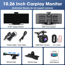 4K 10.26" Mirror Dash Cam with Wireless CarPlay, Android Auto, GPS & Rearview Camera - Tech Trove