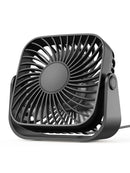 4" USB Mini Portable Desk Fan 3-Speed Quiet Personal Cooling Fan 360° Adjustable