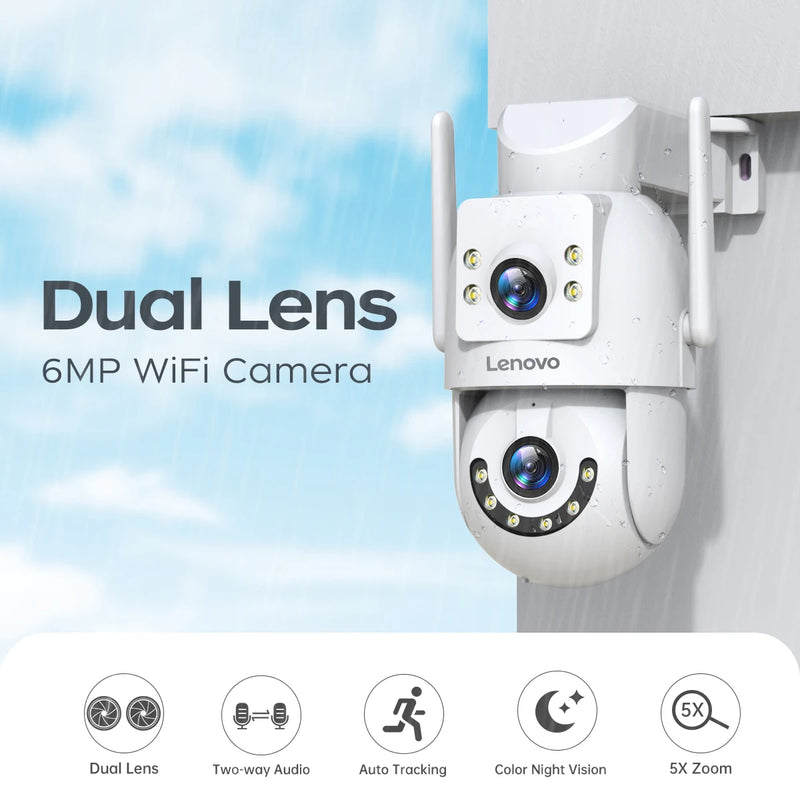Lenovo 4K Surveillance Camera 5G Wifi Outdoor Dual Lens Cameras