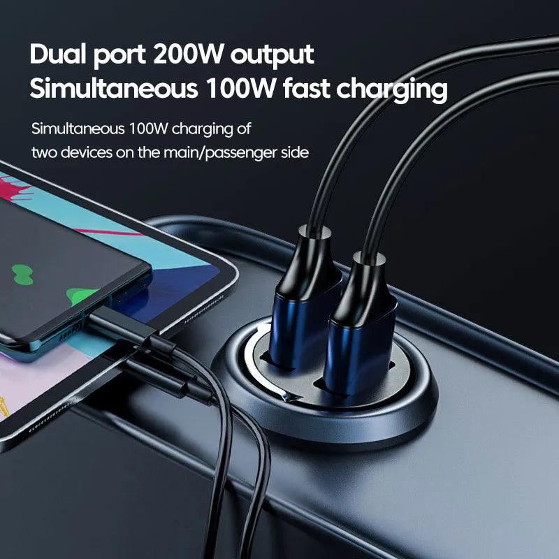 Pull Ring 200W USB C Car Charger - Tech Trove