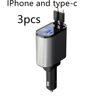 Metal Car Charger 100W Super Fast Charging USB And TYPE-C Adapter - Tech Trove