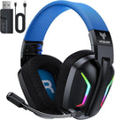 Weseary Wireless Gaming Headset for PC/PS5/PS4/Switch/Mac 2.4GHz + Bluetooth 5.4 ENC Mic 50mm Drivers Stereo Sound RGB Lighting 50-Hour Battery