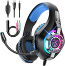 Tatybo Gaming Headset for PS5/PS4/Xbox/Switch/PC – 3D Surround Sound, Noise-Cancelling Mic, RGB Lighting