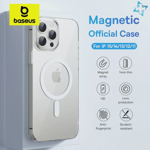 Baseus Magnetic Case Wireless Charging Cover For iPhone PC Magnet Phone Case