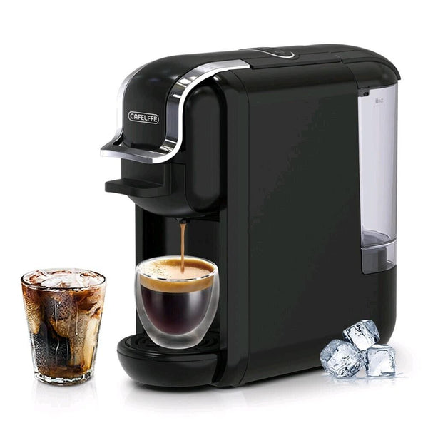 CAFELFFE Coffee Maker 4-In-1 Capsule Coffee Machine 19 Bar Fully Automatic Small Size Household 0.6L Removable Water Tank Compatible With Universal 1450W Coffee Capsules - Tech Trove