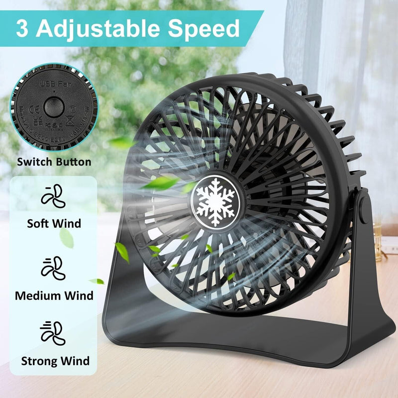 BINGGA Portable Fan USB Desk Fan Table Strong Airflows BINGGA Portable Fan USB Desk Fan Table Strong Airflows