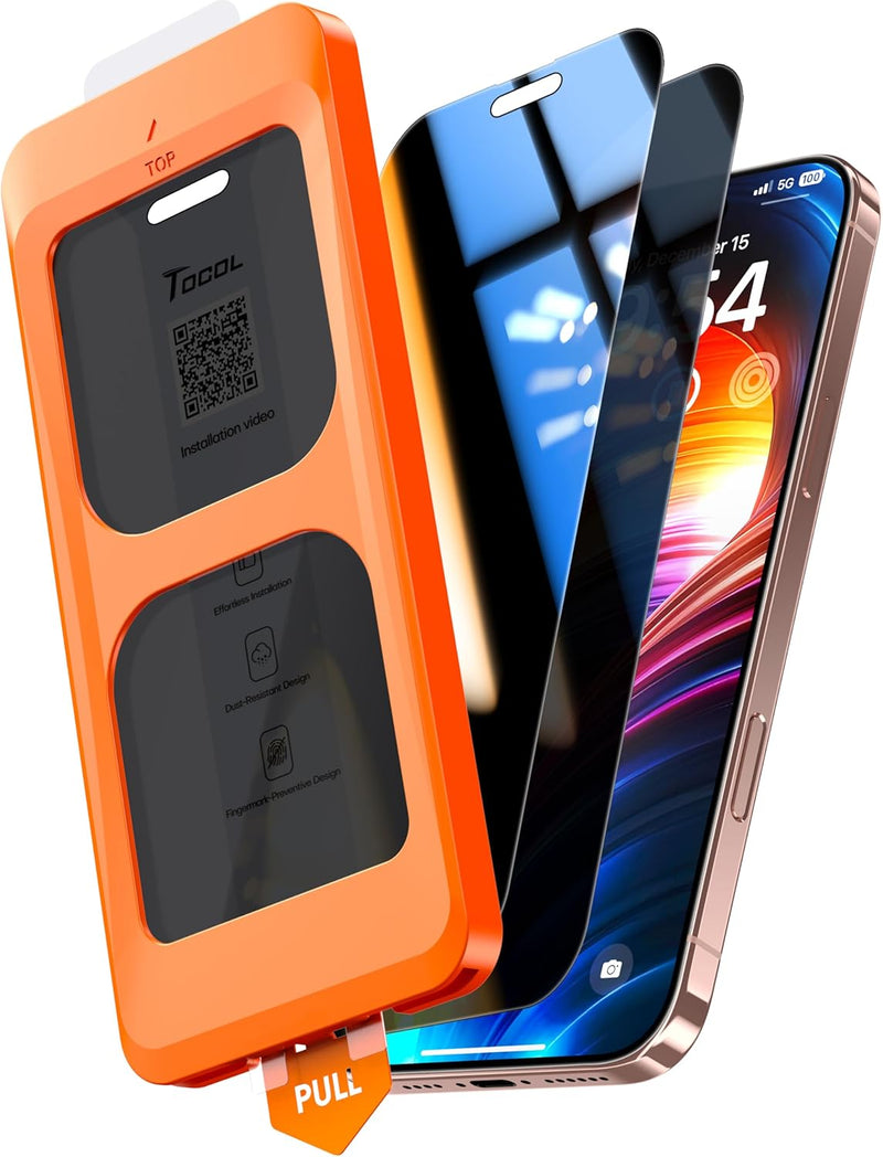 TOCOL 2-Pack Privacy Screen Protector for iPhone 16 Pro Max TOCOL 2-Pack Privacy Screen Protector for iPhone 16 Pro Max